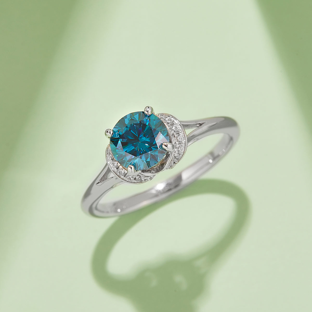 1.0 CT D Color Moissanite True Love Ring in White Gold Plated Sterling Silver#10