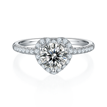 1.0 CT D Color Moissanite Wholehearted Ring in White Gold Plated Sterling Silver#5