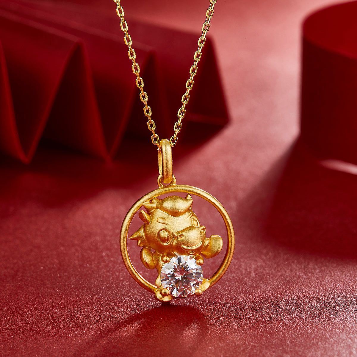 1.0 CT Moissanite Chinese Zodiac Horse Necklace in Sterling Silver#3