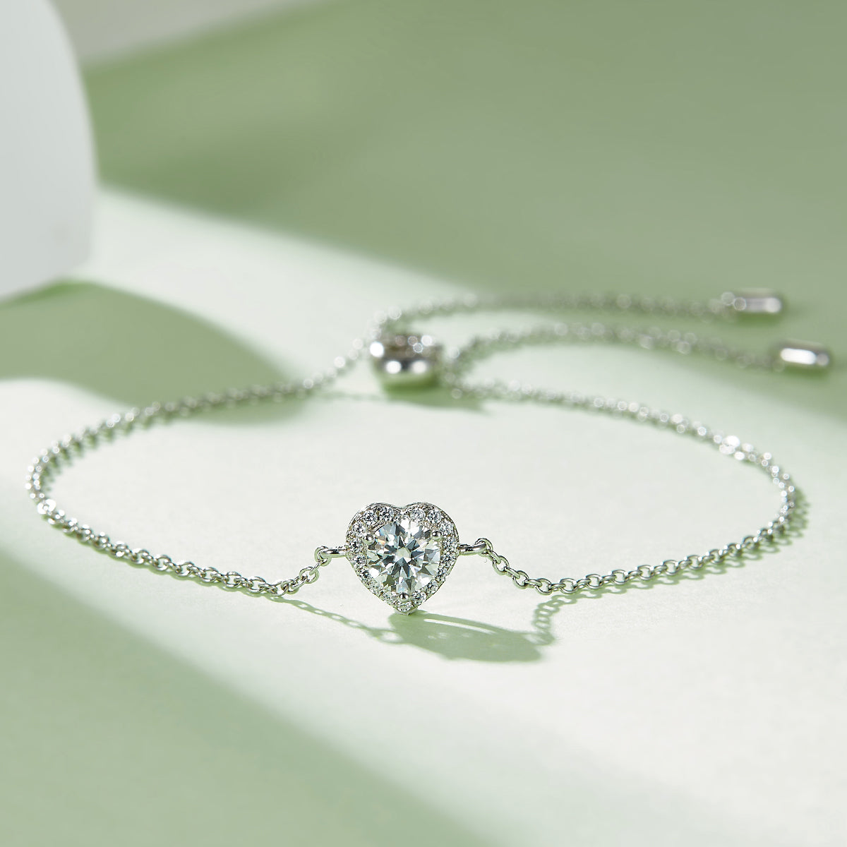 Moissanite Wholehearted Pendant & Stud Earrings Set in White Gold Plated Sterling Silver#9