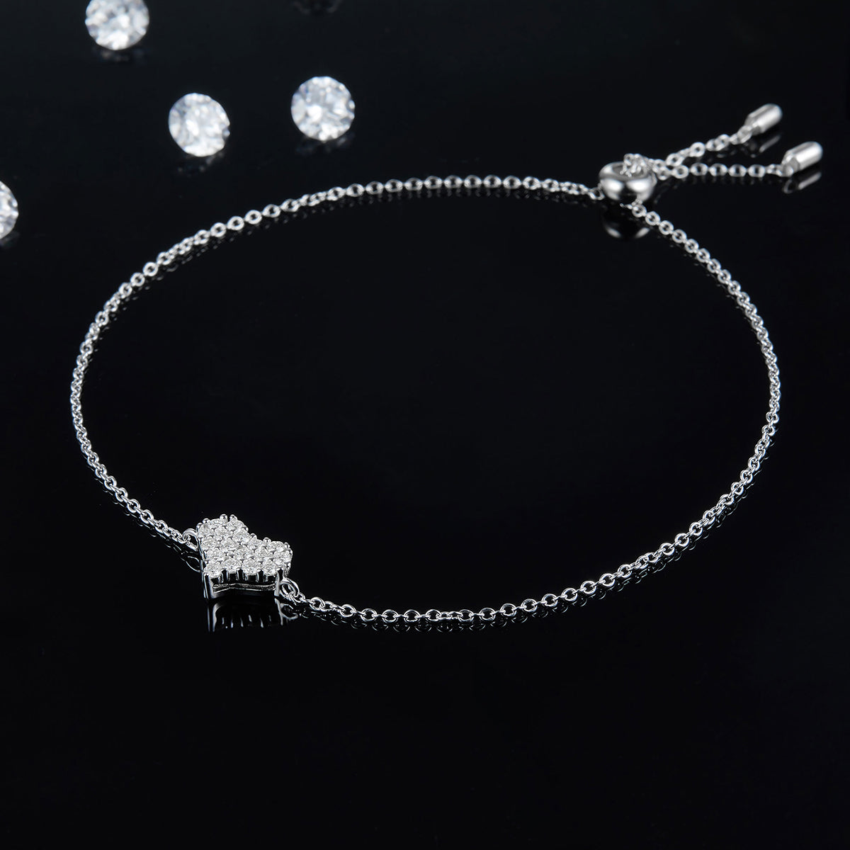 Moissanite Love at First Sight Pendant, Earrings & Bracelet Set in Sterling Silver#6