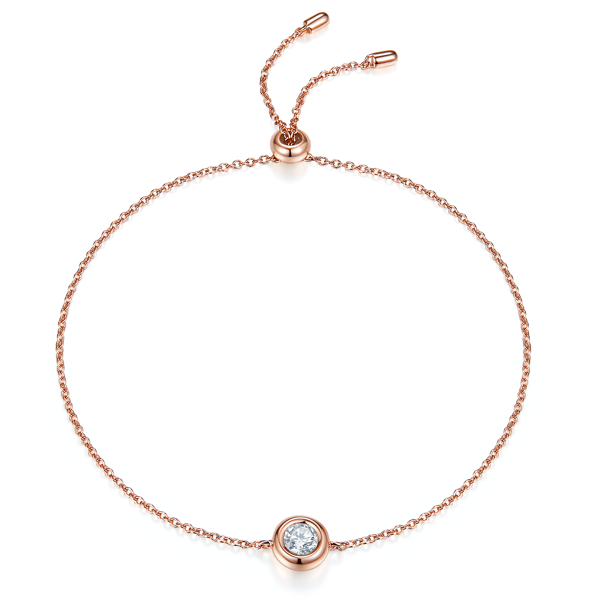 Moissanite Bubble Pendant, Earrings & Bracelet Set in Rose Gold Plated Sterling Silver#5