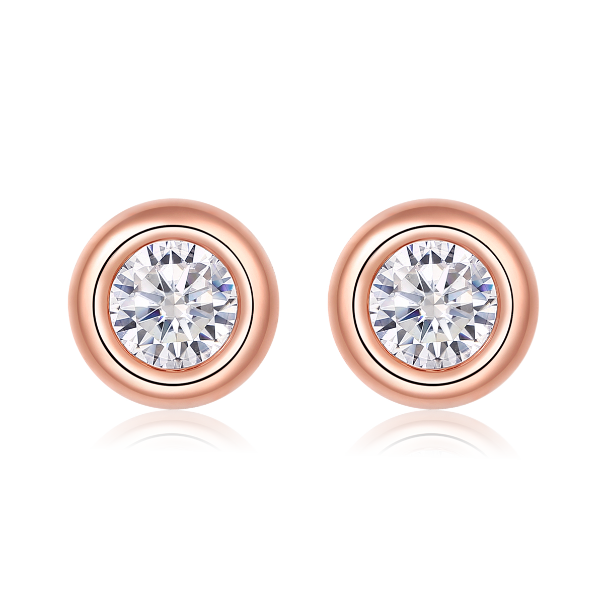 Moissanite Bubble Pendant, Earrings & Bracelet Set in Rose Gold Plated Sterling Silver#3
