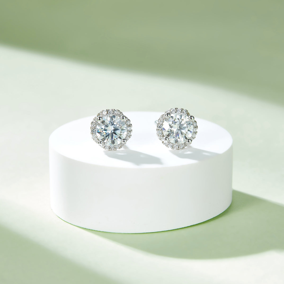Moissanite In the Mood for Love Pendant & Stud Earrings Set in White Gold Plated Sterling Silver#6