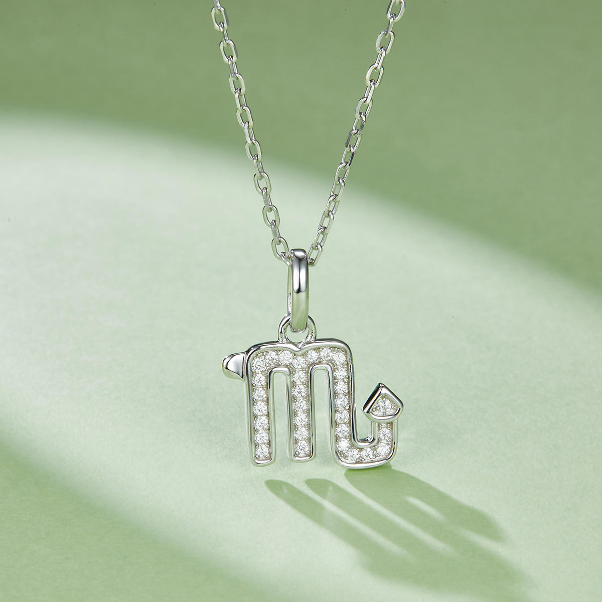 Moissanite Scorpio Zodiac Necklace in Sterling Silver#3