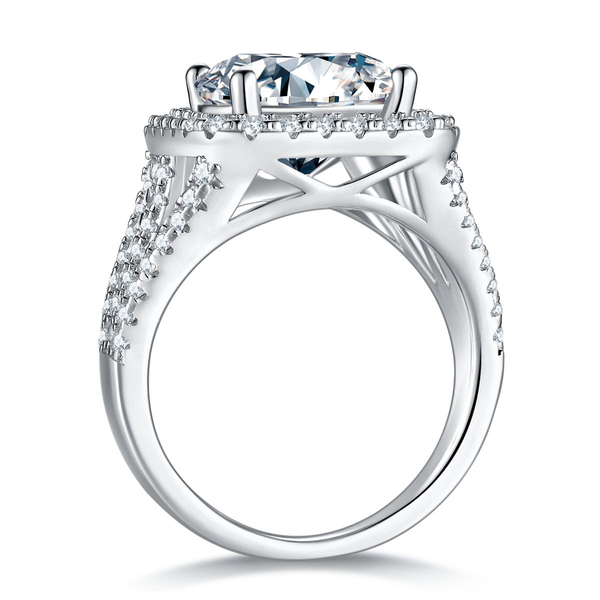 5.0 CT D Color Square Bezel Set Moissanite Classic Ring in White Gold Plated Sterling Silver#3