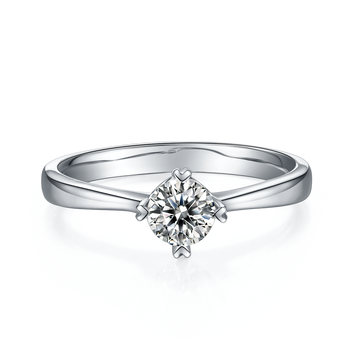 0.5 CT D Color Moissanite Interlocking Hearts Straight Shank Ring in White Gold Plated Sterling Silver#5