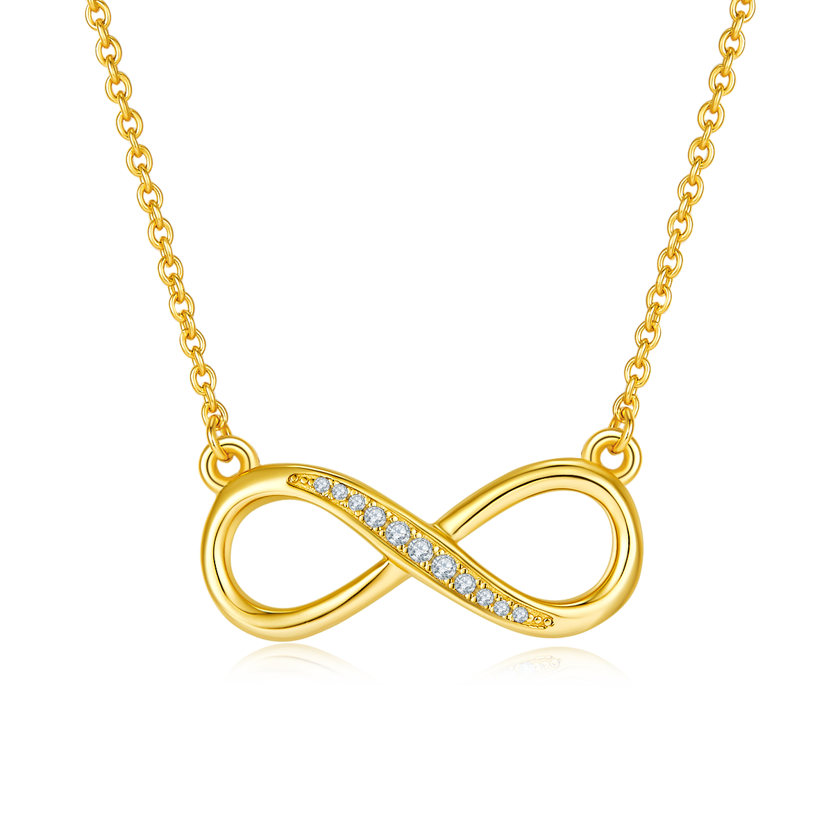 0.1 CT D Color Moissanite Melee Minimalist Infinity Love Pendant in Sterling Silver#5