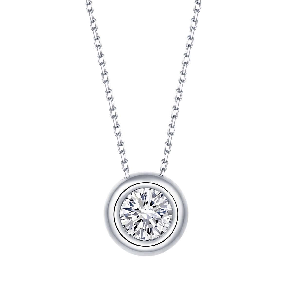 Moissanite Bubble Pendant, Earrings & Bracelet Set in White Gold Plated Sterling Silver#4