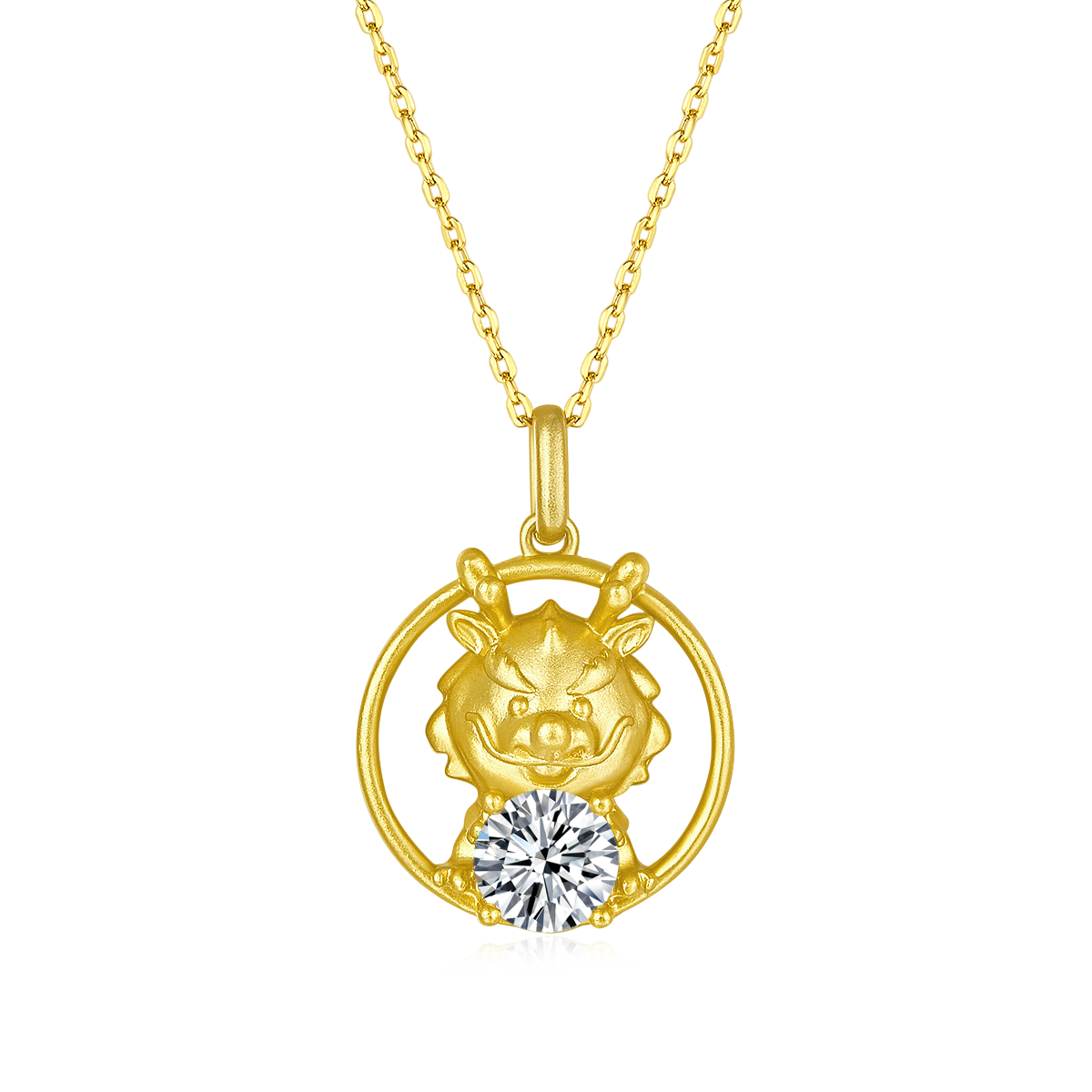1.0 CT Moissanite Chinese Zodiac Dragon Necklace in Sterling Silver#2