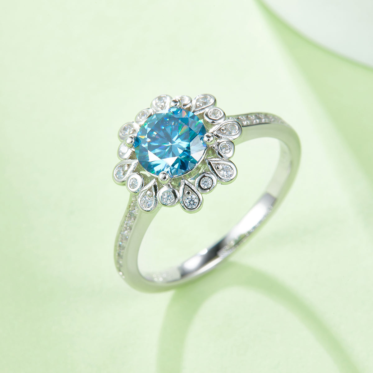 1.0 CT D Color Moissanite Ethereal Gown Ring in White Gold Plated Sterling Silver#10