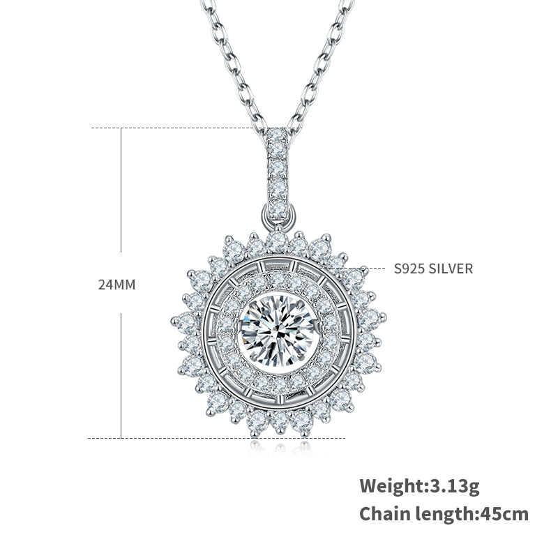 0.5 CT D Color Dancing Moissanite Shining Necklace in White Gold Plated Sterling Silver#1