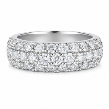 1.92 CT Moissanite Melee Ring in 18K White Gold Plated Sterling Silver