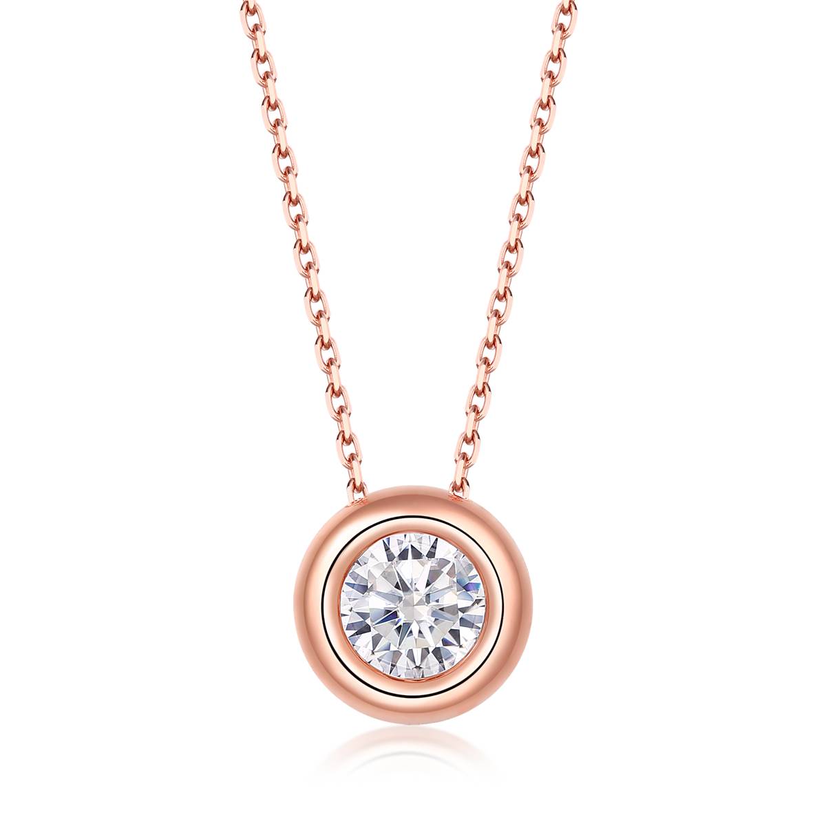 Moissanite Bubble Pendant, Earrings & Bracelet Set in Rose Gold Plated Sterling Silver#0