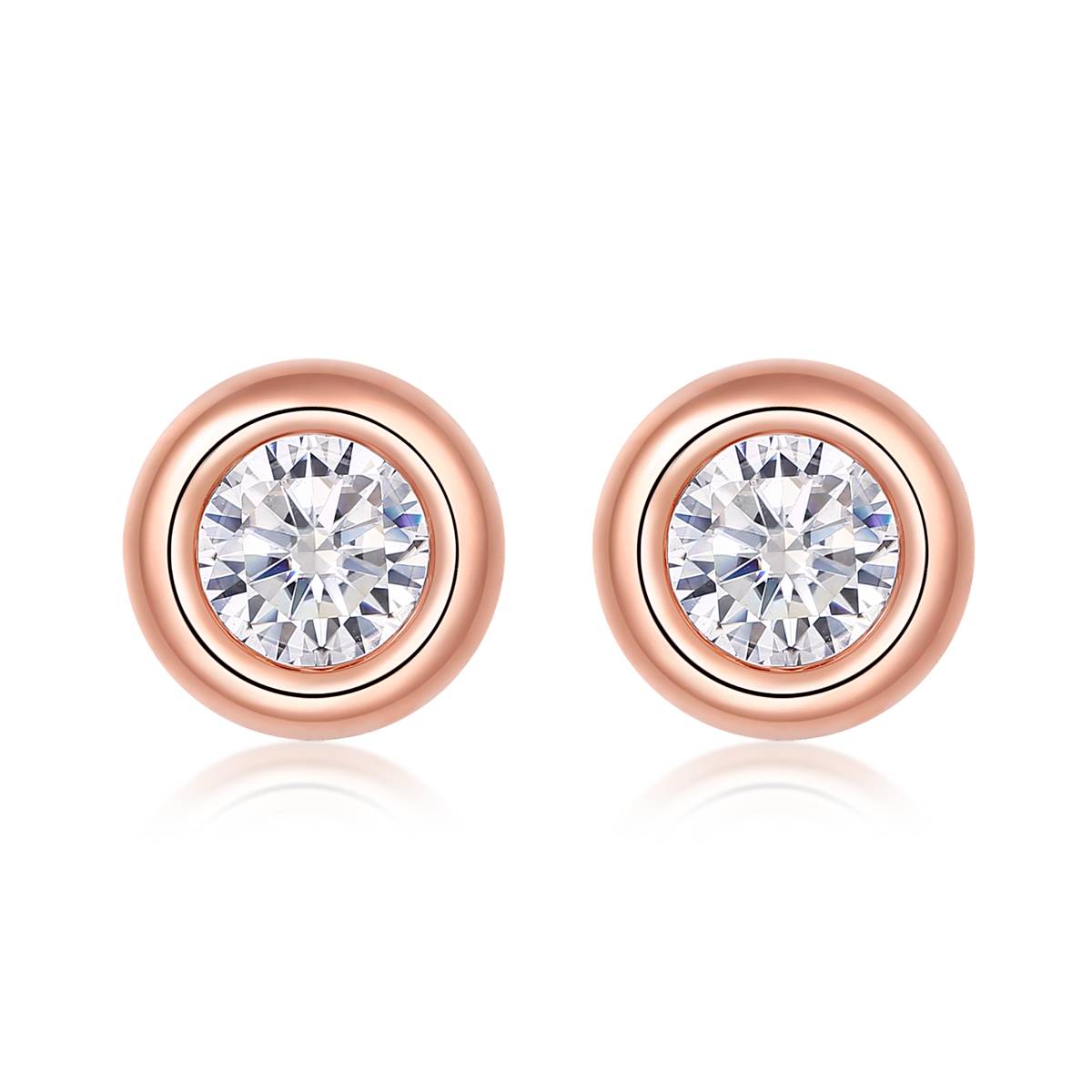 Moissanite Bubble Pendant, Earrings & Bracelet Set in Rose Gold Plated Sterling Silver#1