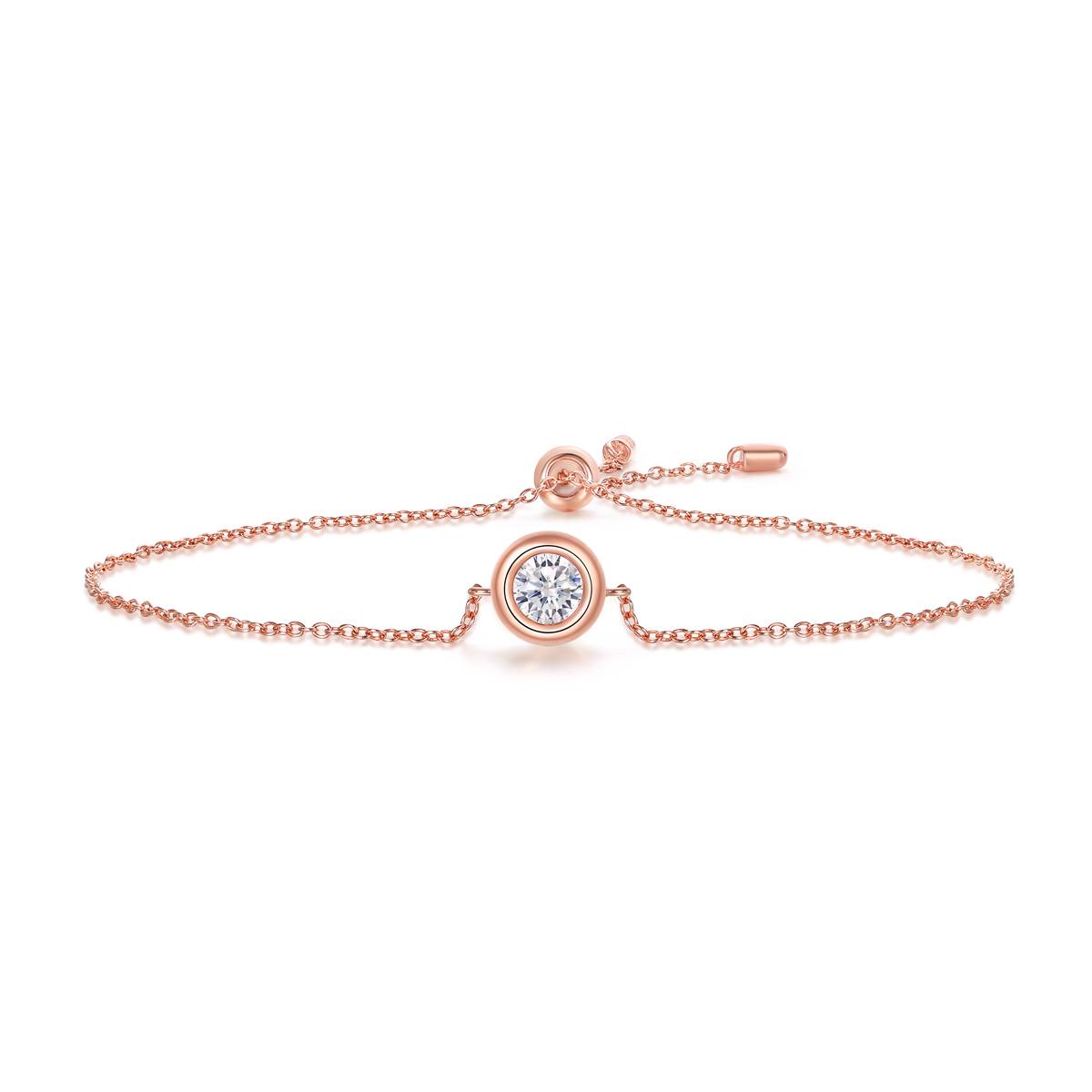 Moissanite Bubble Pendant, Earrings & Bracelet Set in Rose Gold Plated Sterling Silver#2