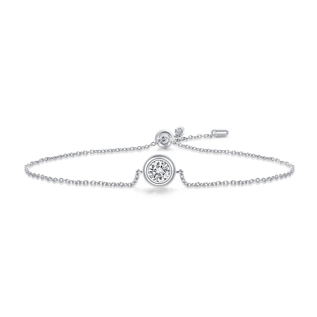Moissanite Bubble Pendant, Earrings & Bracelet Set in White Gold Plated Sterling Silver#2