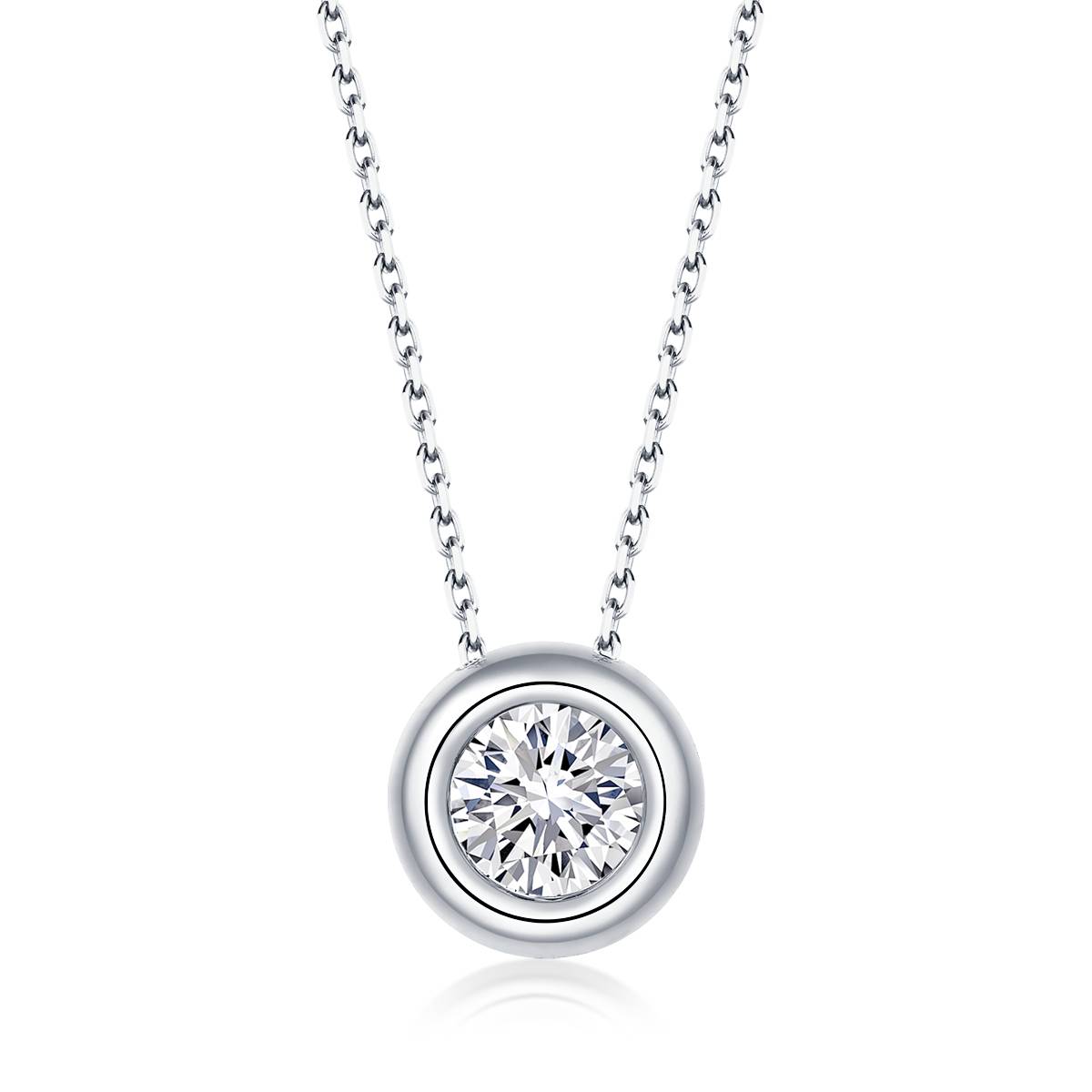 Moissanite Bubble Pendant, Earrings & Bracelet Set in White Gold Plated Sterling Silver#0