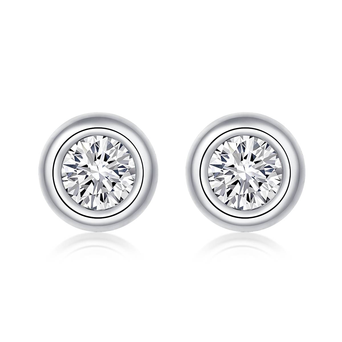 Moissanite Bubble Pendant, Earrings & Bracelet Set in White Gold Plated Sterling Silver#1