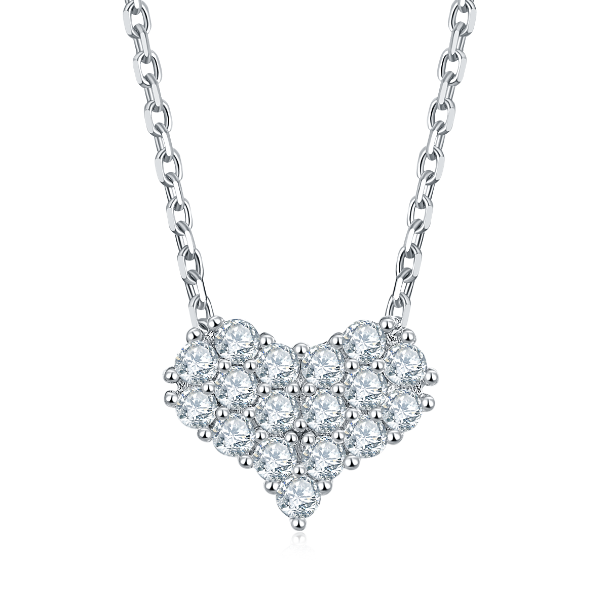 Moissanite Love at First Sight Pendant, Earrings & Bracelet Set in Sterling Silver#0