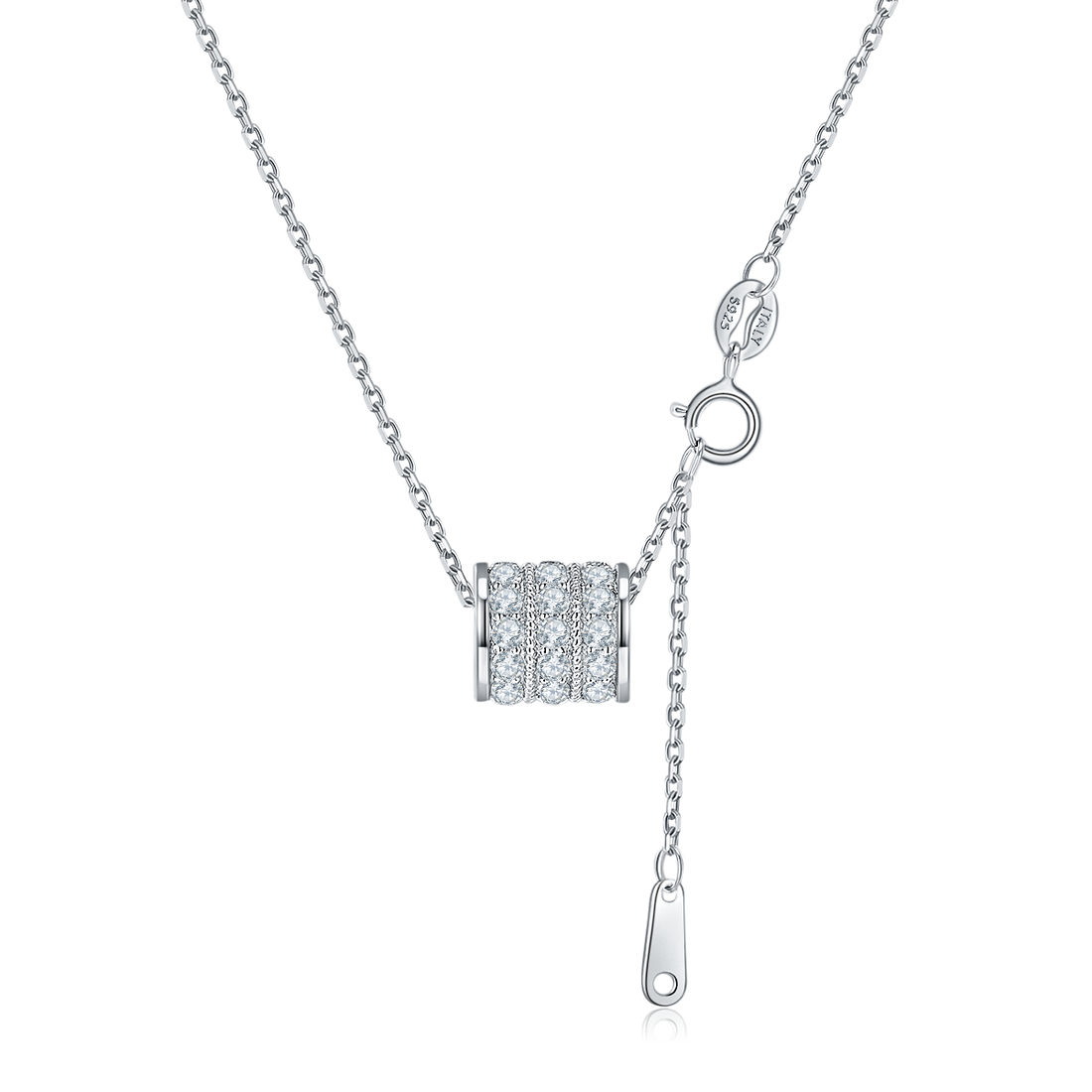 1.38 CT Moissanite Hourglass Necklace in White Gold Plated Sterling Silver#0