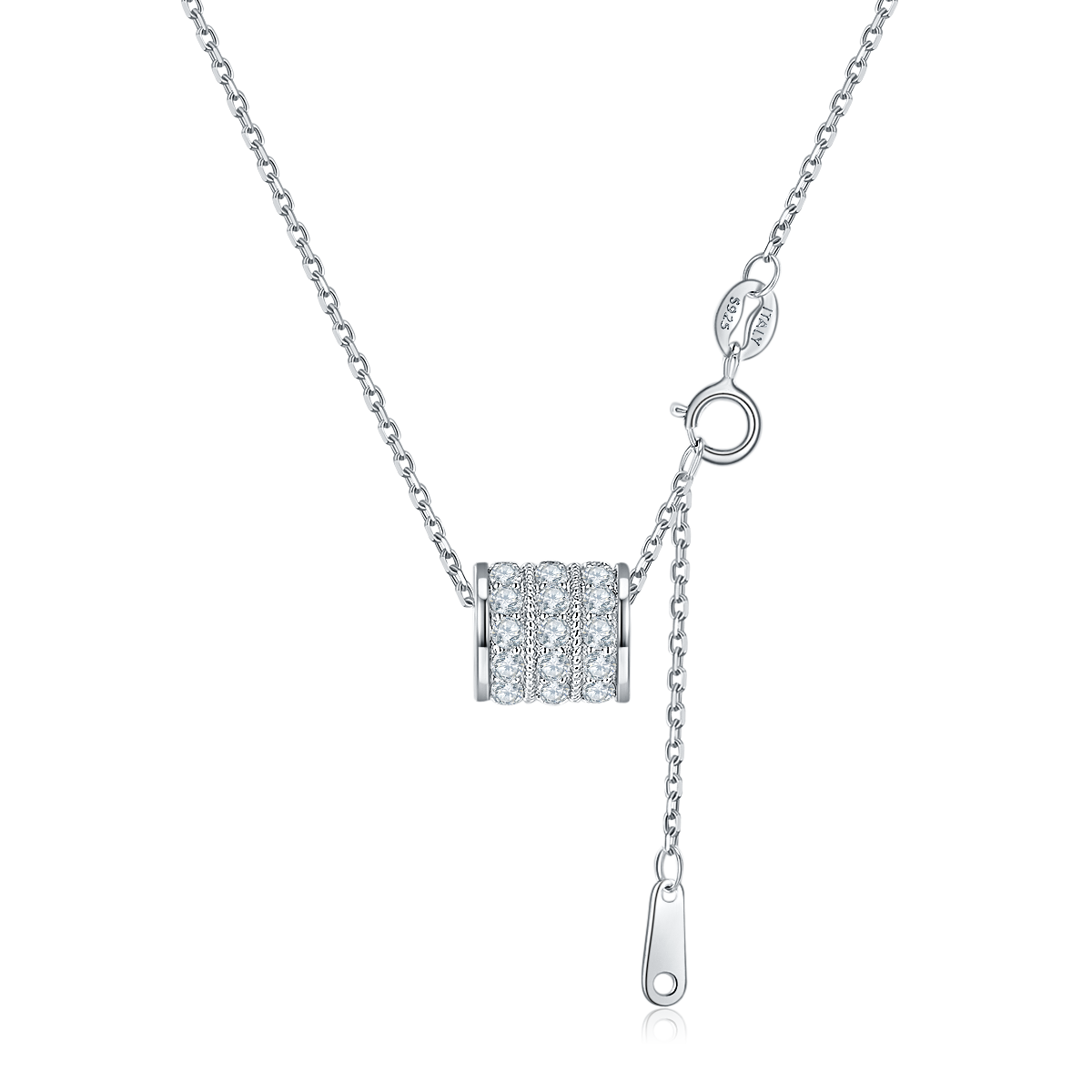 1.38 CT Moissanite Hourglass Necklace in White Gold Plated Sterling Silver#0