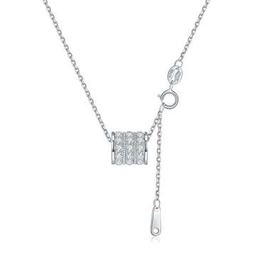 1.38 CT Moissanite Hourglass Necklace in White Gold Plated Sterling Silver#0