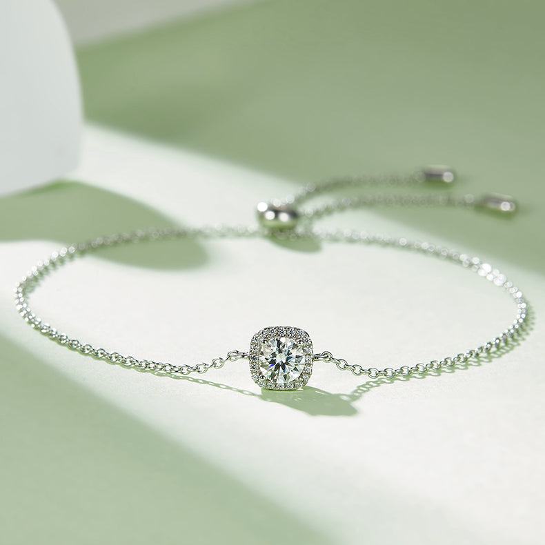 square Bezel Set Moissanite Luxury Pendant & Stud Earrings Set in White Gold Plated Sterling Silver#9