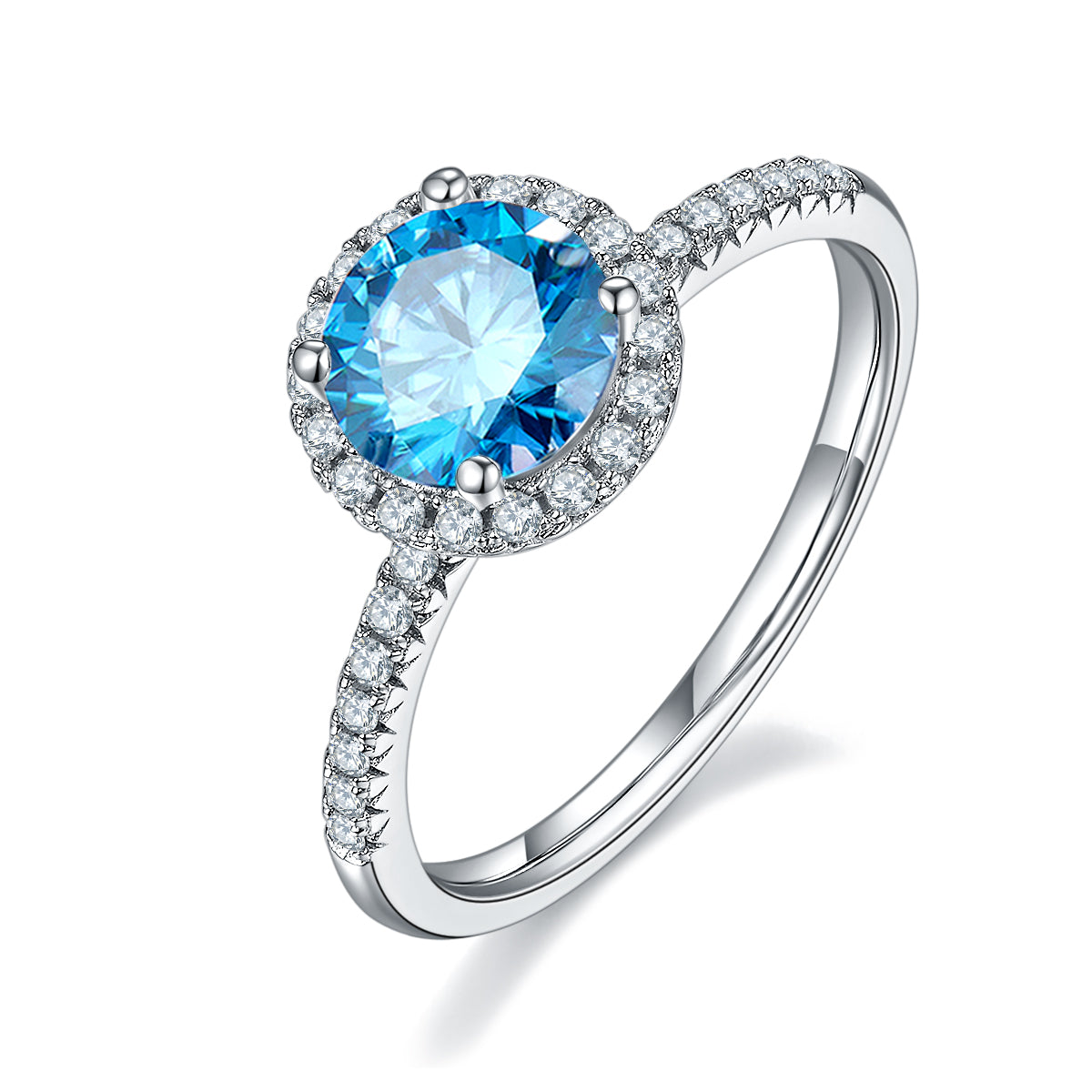 1.0 CT D Color Bezel Set Moissanite Classic Ring in White Gold Plated Sterling Silver#3