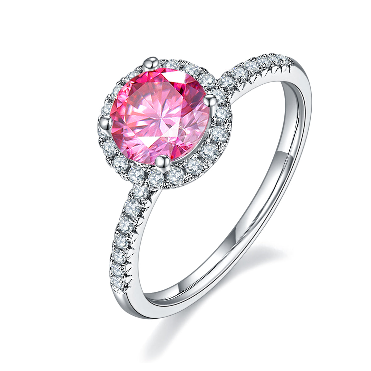1.0 CT D Color Bezel Set Moissanite Classic Ring in White Gold Plated Sterling Silver#2