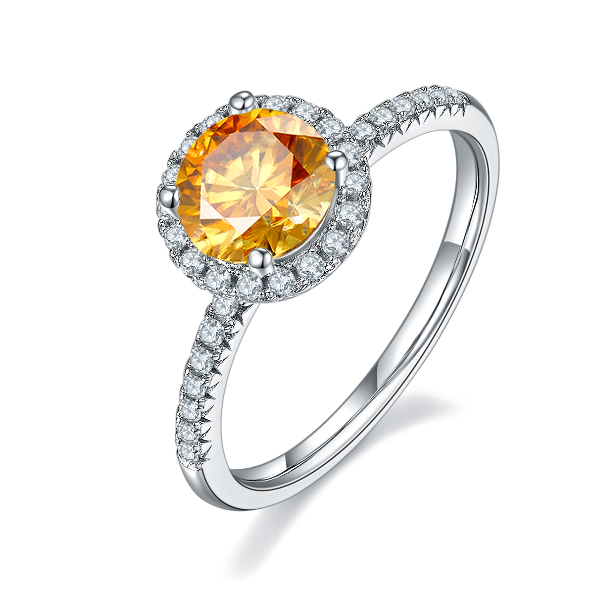 1.0 CT D Color Bezel Set Moissanite Classic Ring in White Gold Plated Sterling Silver#1