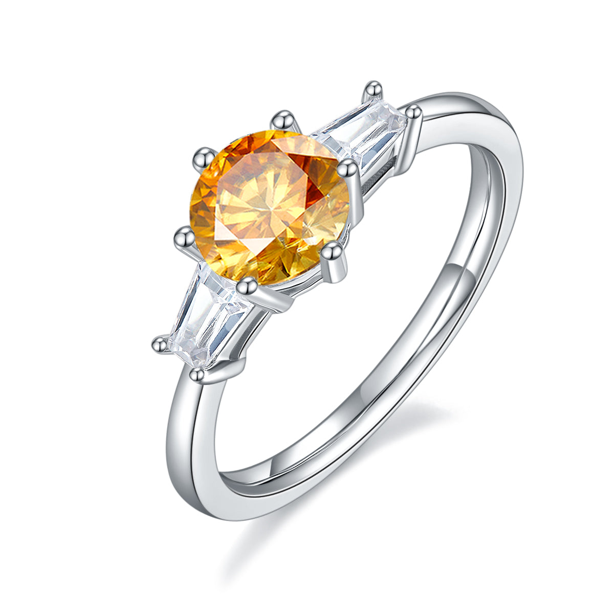 1.0 CT D Color Moissanite Classic Luxury Ring in White Gold Plated Sterling Silver#1