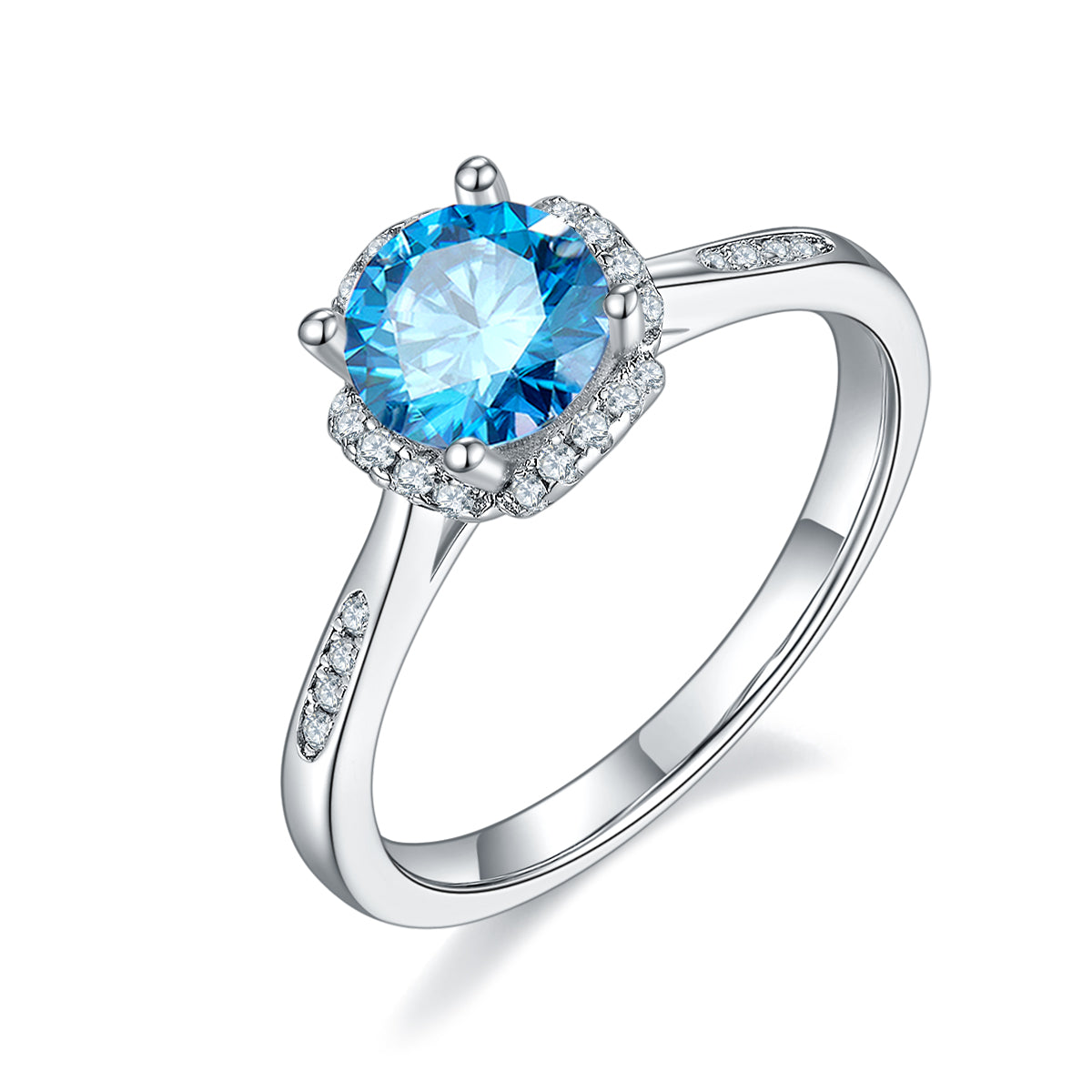 1.0 CT D Color Moissanite Pave In the Mood for Love Ring in White Gold Plated Sterling Silver#3