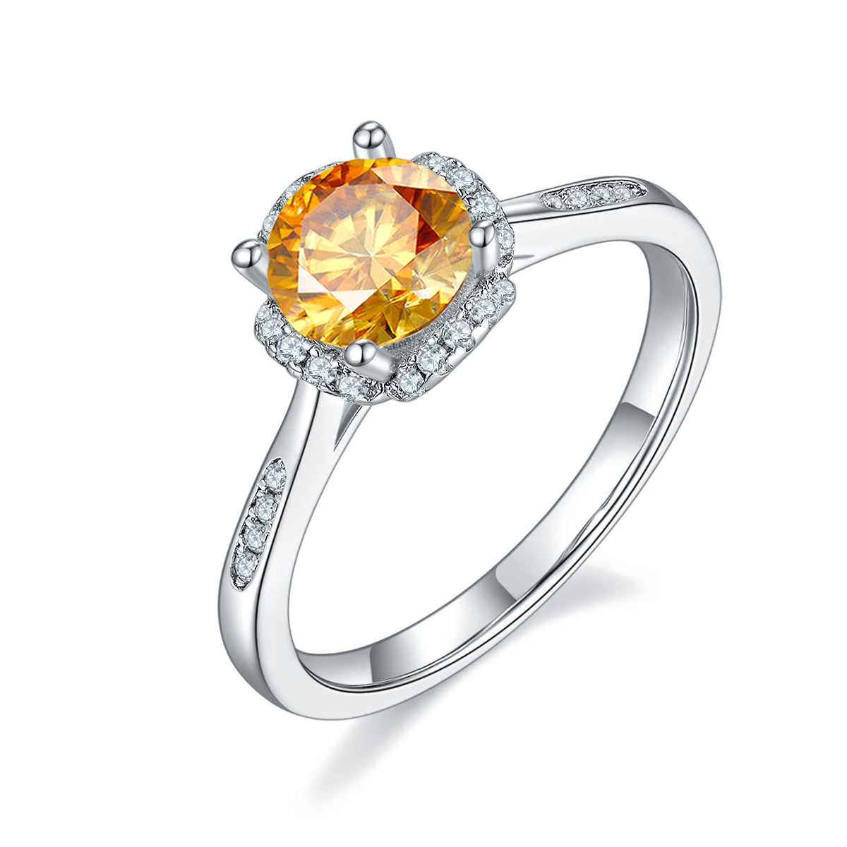 1.0 CT D Color Moissanite Pave In the Mood for Love Ring in White Gold Plated Sterling Silver#1