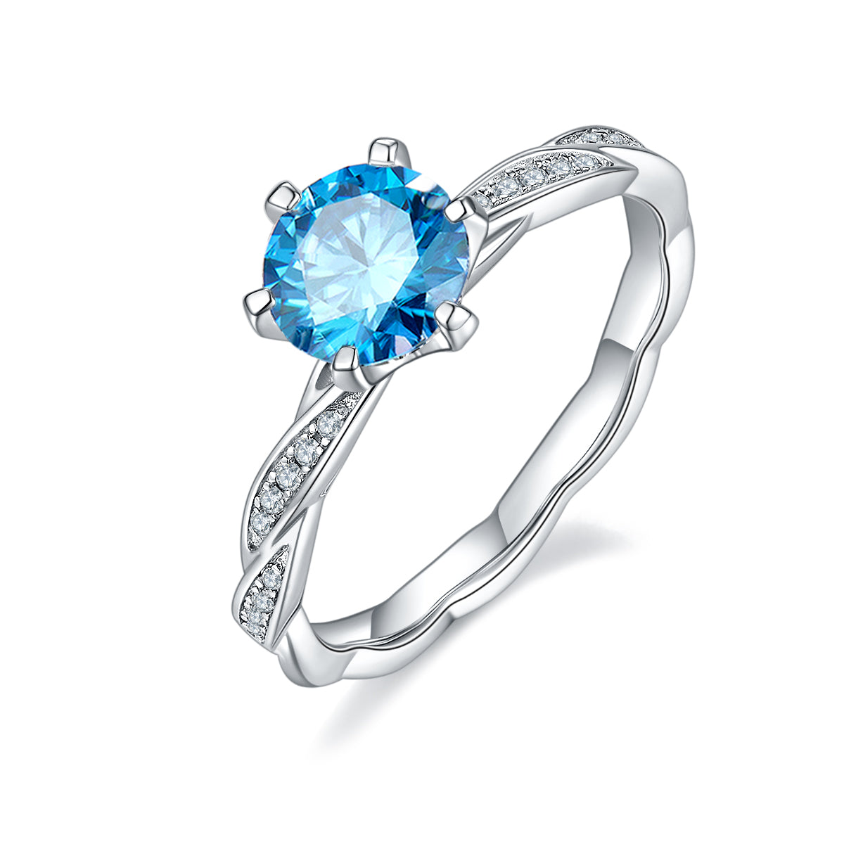 1.0 CT D Color Moissanite Tender Love Ring in White Gold Plated Sterling Silver#3