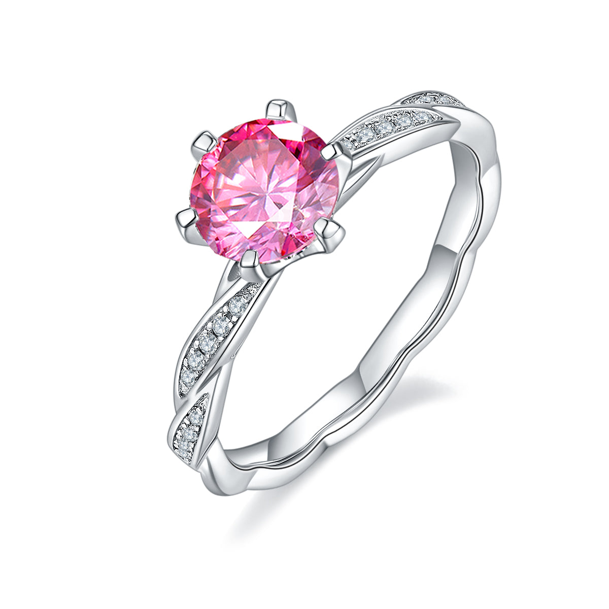 1.0 CT D Color Moissanite Tender Love Ring in White Gold Plated Sterling Silver#2