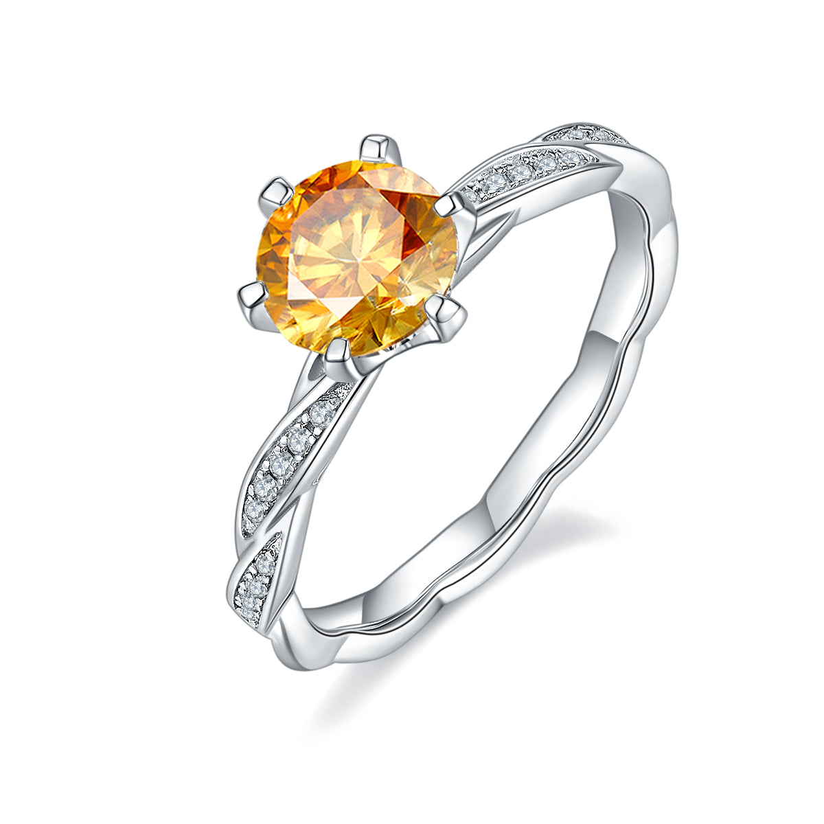 1.0 CT D Color Moissanite Tender Love Ring in White Gold Plated Sterling Silver#1