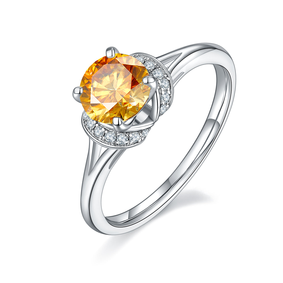 1.0 CT D Color Moissanite True Love Ring in White Gold Plated Sterling Silver#1