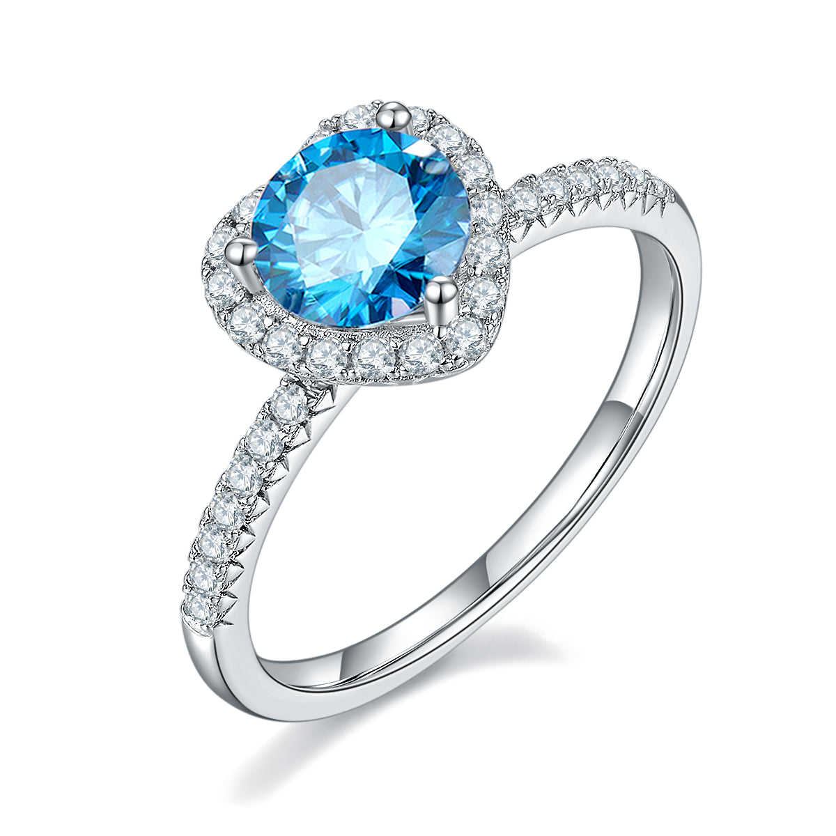 1.0 CT D Color Moissanite Wholehearted Ring in White Gold Plated Sterling Silver#3