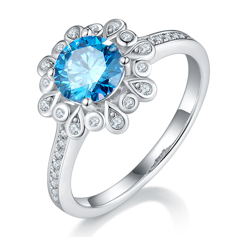 1.0 CT D Color Moissanite Ethereal Gown Ring in White Gold Plated Sterling Silver#3