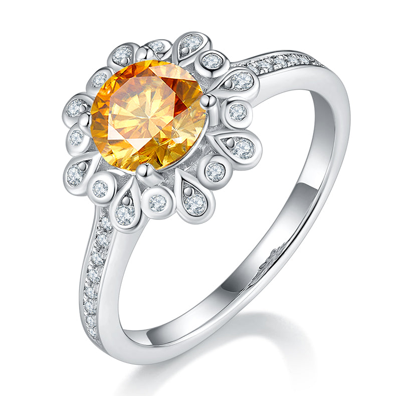1.0 CT D Color Moissanite Ethereal Gown Ring in White Gold Plated Sterling Silver#1