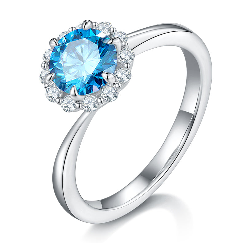 1.0 CT D Color Moissanite Fire of Love Ring in White Gold Plated Sterling Silver#3