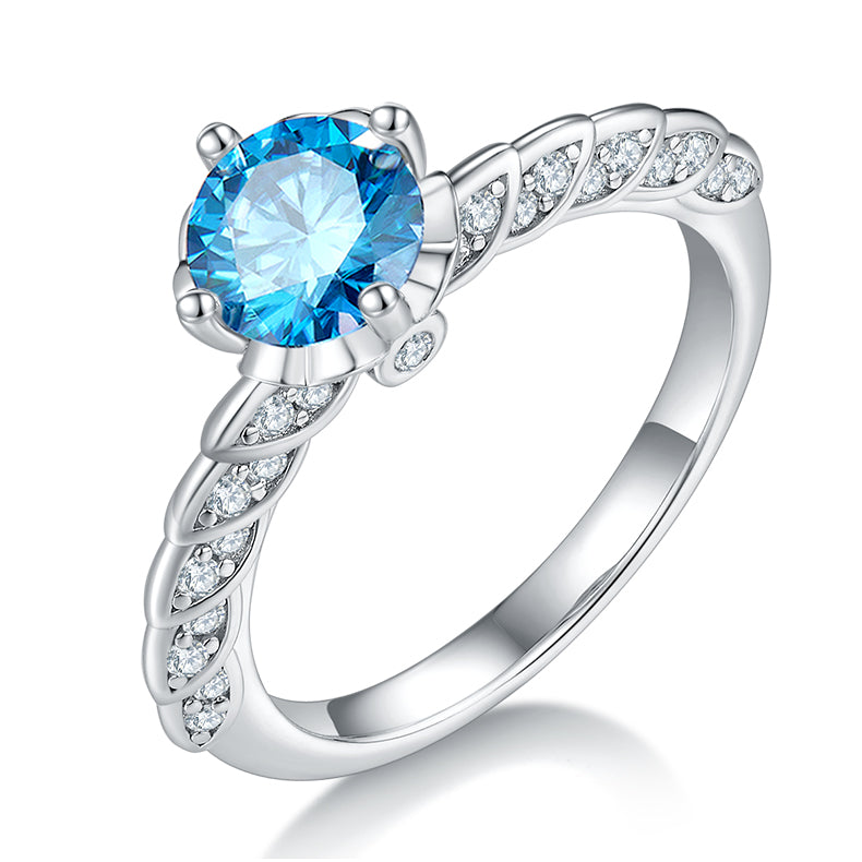 1.0 CT D Color Moissanite Wedding Vow Ring in White Gold Plated Sterling Silver#3