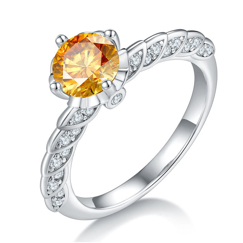 1.0 CT D Color Moissanite Wedding Vow Ring in White Gold Plated Sterling Silver#1