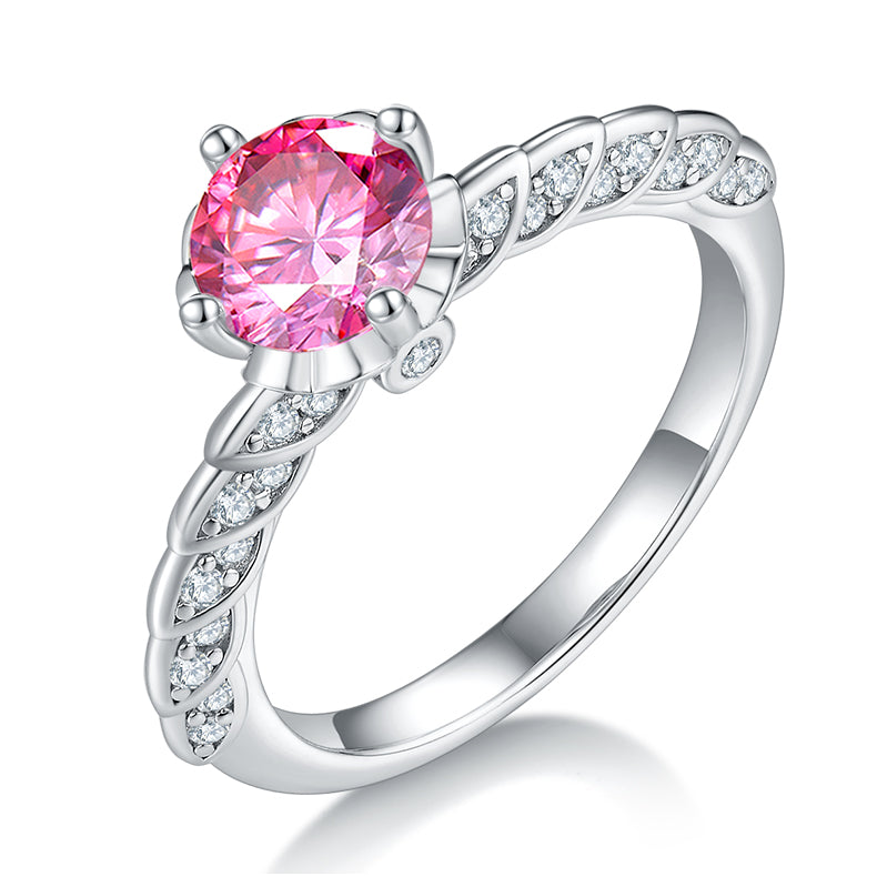 1.0 CT D Color Moissanite Wedding Vow Ring in White Gold Plated Sterling Silver#2