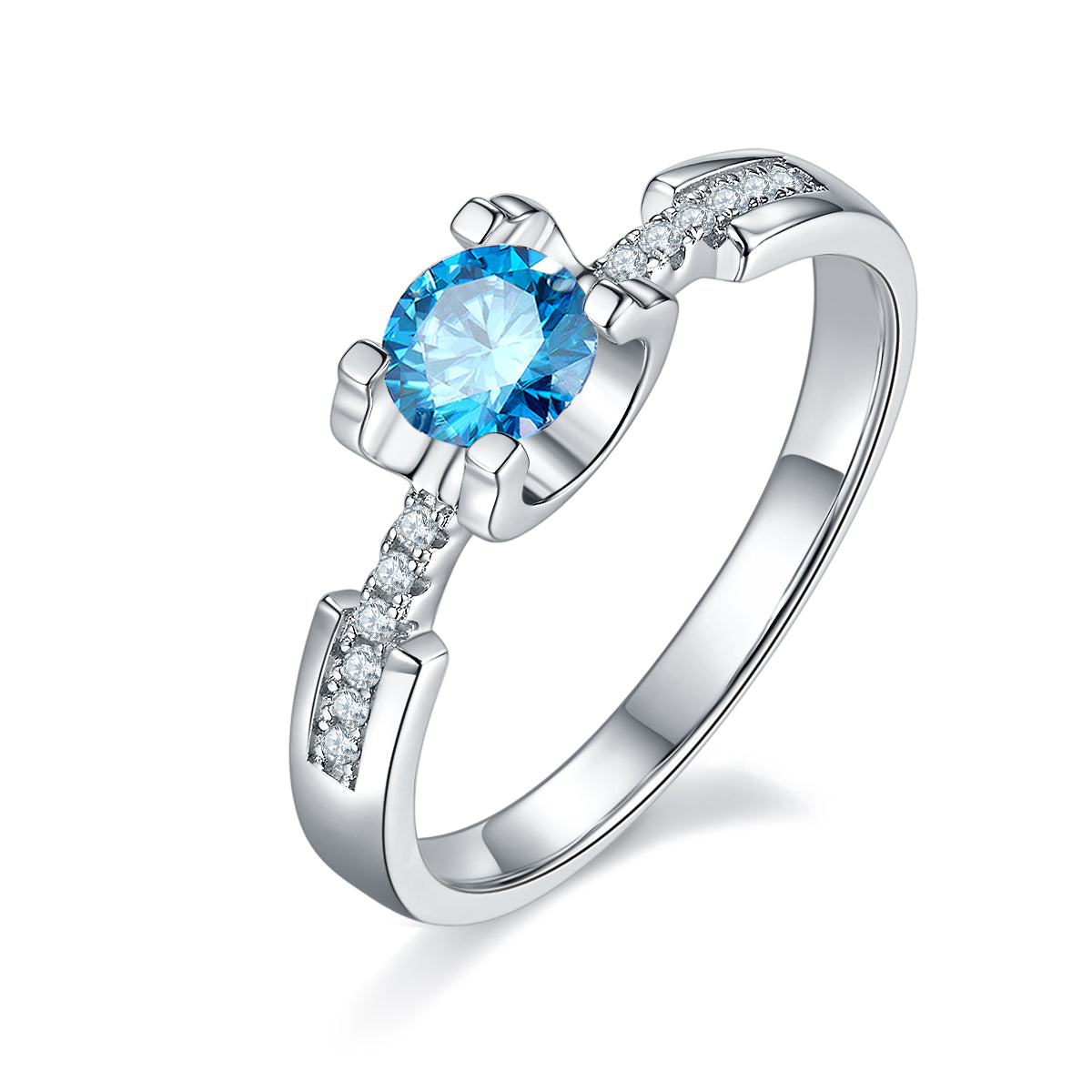 0.5 CT D Color Moissanite Pave Peg Head Hourglass Ring in White Gold Plated Sterling Silver#3