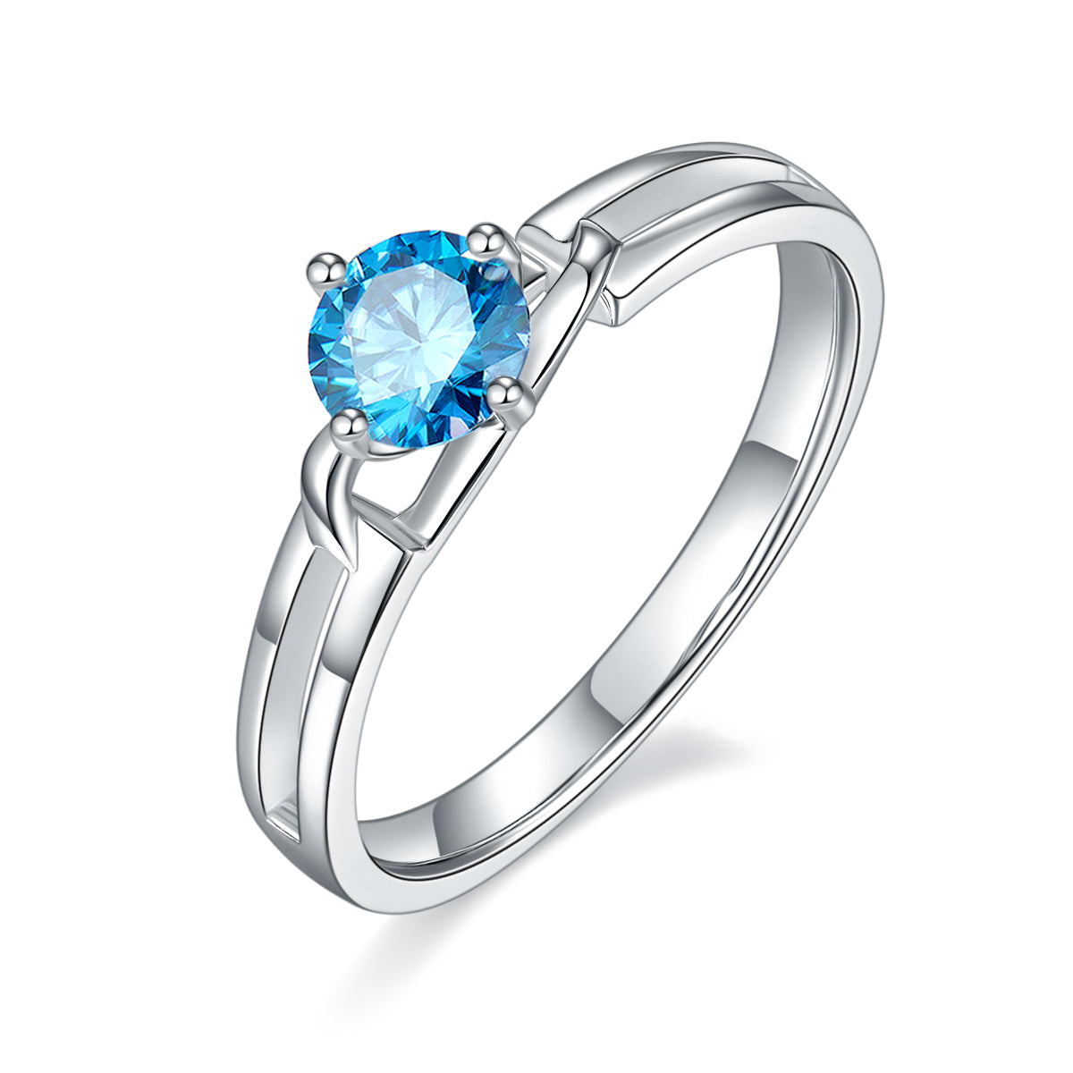 0.5 CT D Color Moissanite Bowknot Twisted Shank Ring in White Gold Plated Sterling Silver#3