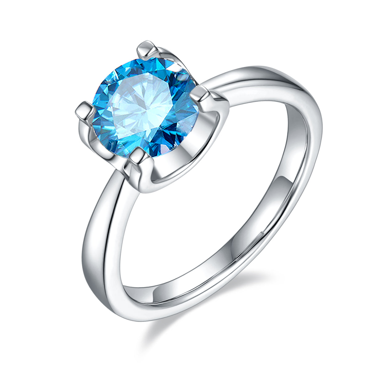 1.5 CT D Color Moissanite Peg Head Classic Ring in White Gold Plated Sterling Silver#3