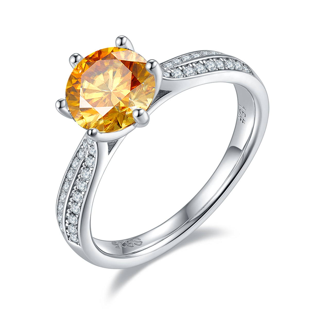 1.5 CT D Color Moissanite Star Queen Custom Ring in White Gold Plated Sterling Silver#1