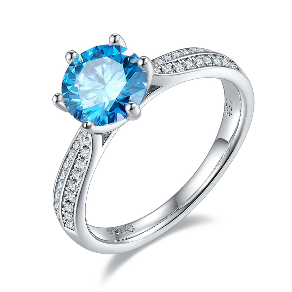 1.5 CT D Color Moissanite Star Queen Custom Ring in White Gold Plated Sterling Silver#3